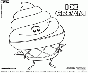 Coloriage L’emoji Ice Cream, un personnage de film