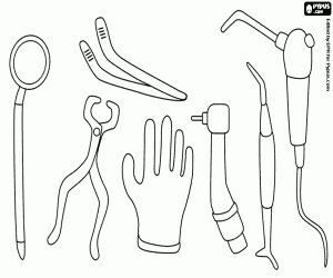 Coloriage L’instrumentation du dentiste