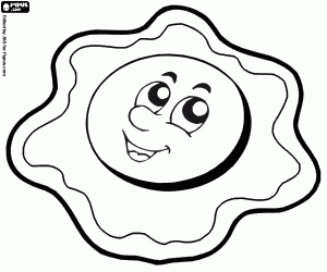 Coloriage L’oeuf sur le plat avec un sourire