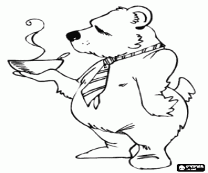 Coloriage L’ours et le bol de soupe
