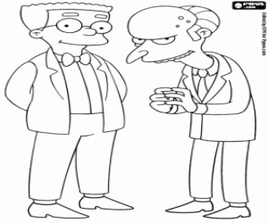 Coloriage M. Burns et Smithers