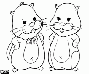 Coloriage M. Squiggles et autre Zhu Zhu Pet