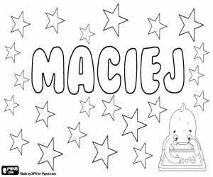 Coloriage Maciej, nom polonais pour garçon