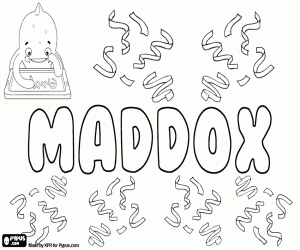 Coloriage Maddox, nom anglais pour garçon