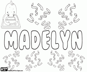 Coloriage Madelyn, nom anglais