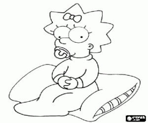Coloriage Maggie, le bébé des Simpsons