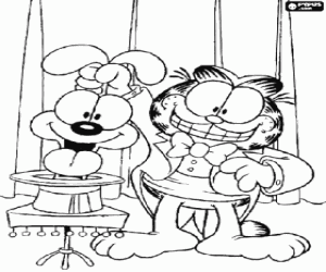 Coloriage La magie de Garfiled et Oddie