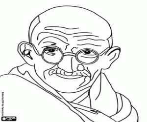 Coloriage Mahatma Gandhi, la lutte pacifique