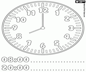 Coloriage Maintenant il est huit heures