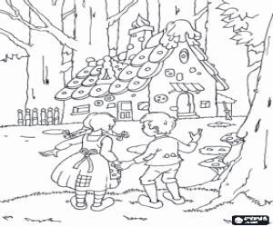 Coloriage La maison de la sorcière dans les bois