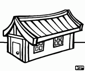 Coloriage Maison de style oriental