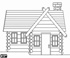 Coloriage Maison en bois ou cabane en bois