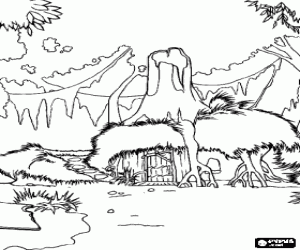 Coloriage La maison du marais de Shrek