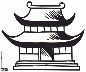 Coloriage Maison traditionnelle du Japon