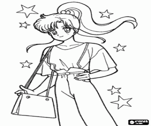 Coloriage Makoto Kino, personnage de Sailor Moon