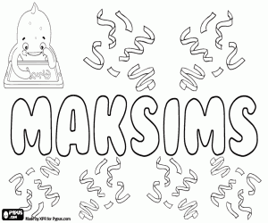 Coloriage Maksims, nom pour garçon