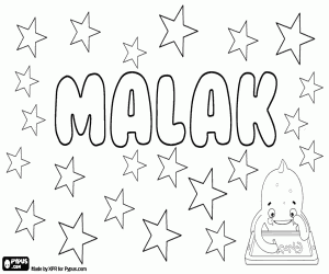 Coloriage Malak, nom unisexe