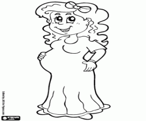 Coloriage Maman enceinte