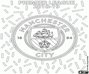 Coloriage Manchester City, champion 2018-19