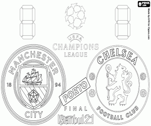 Coloriage Manchester City vs Chelsea, finale 2021