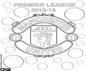 Coloriage Manchester United, champion 2012-2013