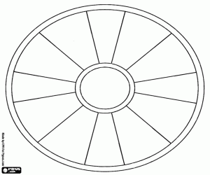 Coloriage Mandala avec anneaux et rayons