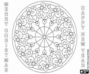 Coloriage Mandala avec des bougies en anglais