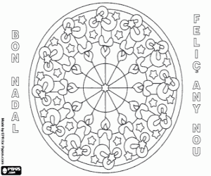 Coloriage Mandala avec des bougies en catalan