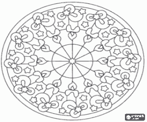 Coloriage Mandala avec des bougies de Noël