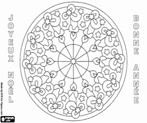 Coloriage Mandala avec des bougies, en Français