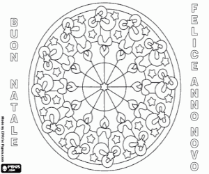 Coloriage Mandala avec des bougies en Italien