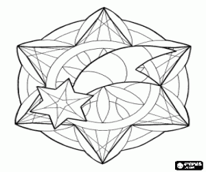 Coloriage Mandala avec l'étoile de Noël