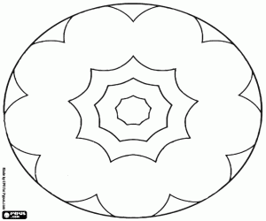 Coloriage Mandala avec trois anneaux