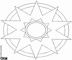 Coloriage Mandala avec étoile dominante