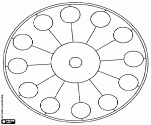 Coloriage Mandala circulaire avec des cercles