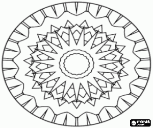 Coloriage Mandala circulaire avec étoile