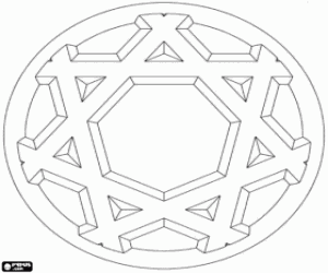 Coloriage Mandala circulaire de style Escher