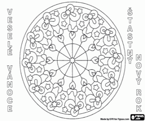 Coloriage Mandala de bougies en tchèque