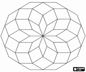 Coloriage Mandala de décagone avec une étoile