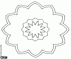 Coloriage Mandala de fleur en forme d'étoile