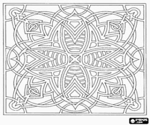Coloriage Mandala figuratifs d'une fleur