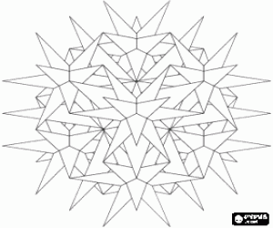 Coloriage Mandala en trois dimensions