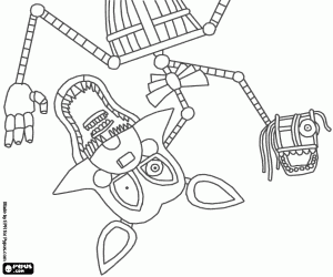 Coloriage Mangle,personnage de Five Nights at Freddy's
