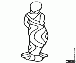 Coloriage Le mannequin avec une robe de soirée