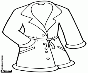 Coloriage Manteau avec ceinture pour femme