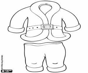 Coloriage Manteau et pantalon du père Noël