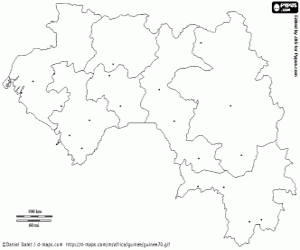 Coloriage Mapa de Guinée