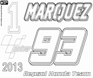 Coloriage Marc Márquez, jeune champion de MotoGP
