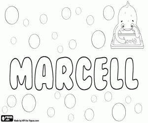 Coloriage Marcell, nom masculin