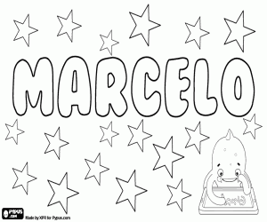 Coloriage Marcelo, prénom masculin